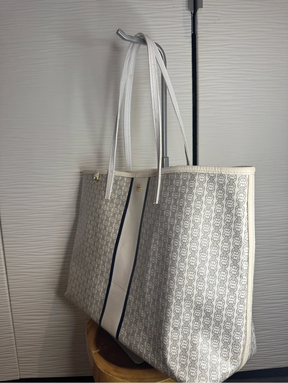 Tory Burch Gemini Link Coated Canvas Tote Bag